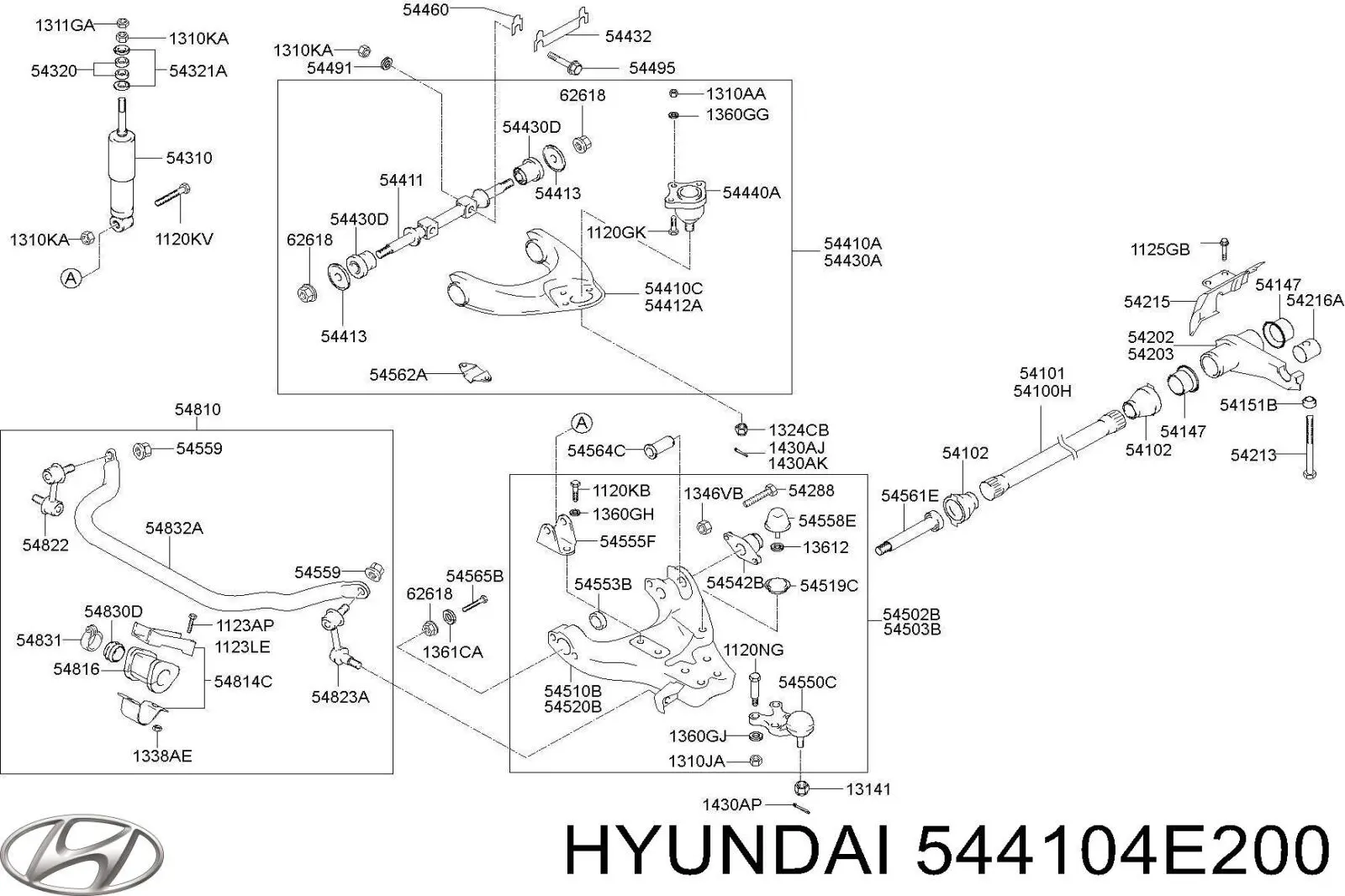 544104E200 Hyundai/Kia Важіль передньої підвіски верхній, лівий