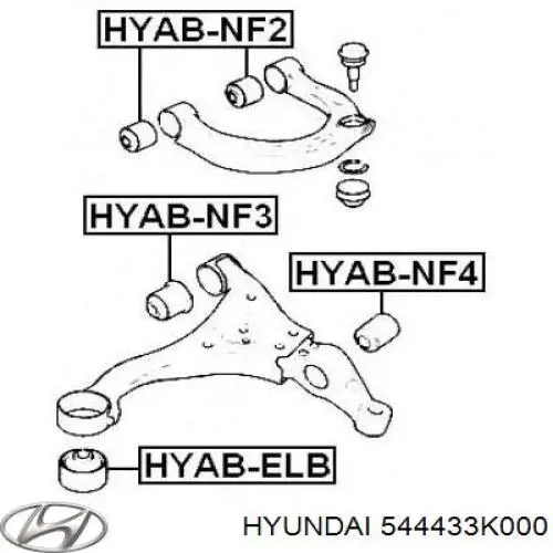 Сайлентблок переднього верхнього важеля Hyundai/Kia 544433K000 ціна, від 3.95 USD