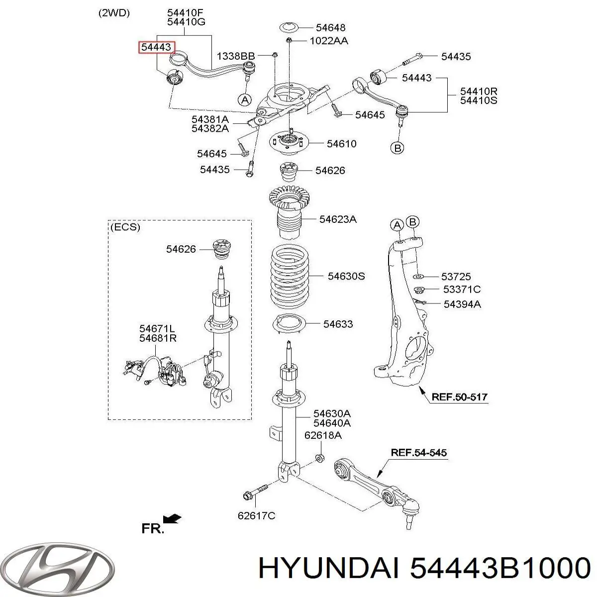  Hyundai/Kia 54443B1000 ціна, від 15.43 USD