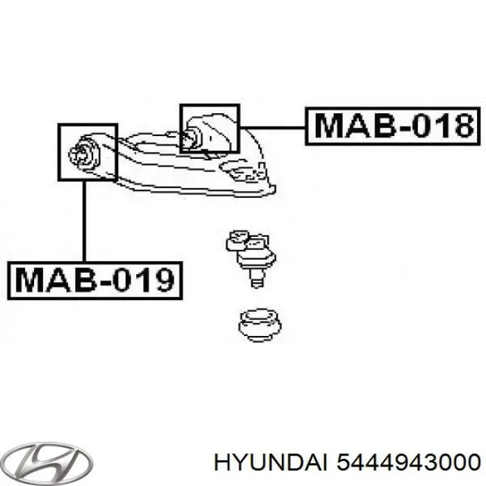 5444943000 Hyundai/Kia сайлентблок переднього верхнього важеля