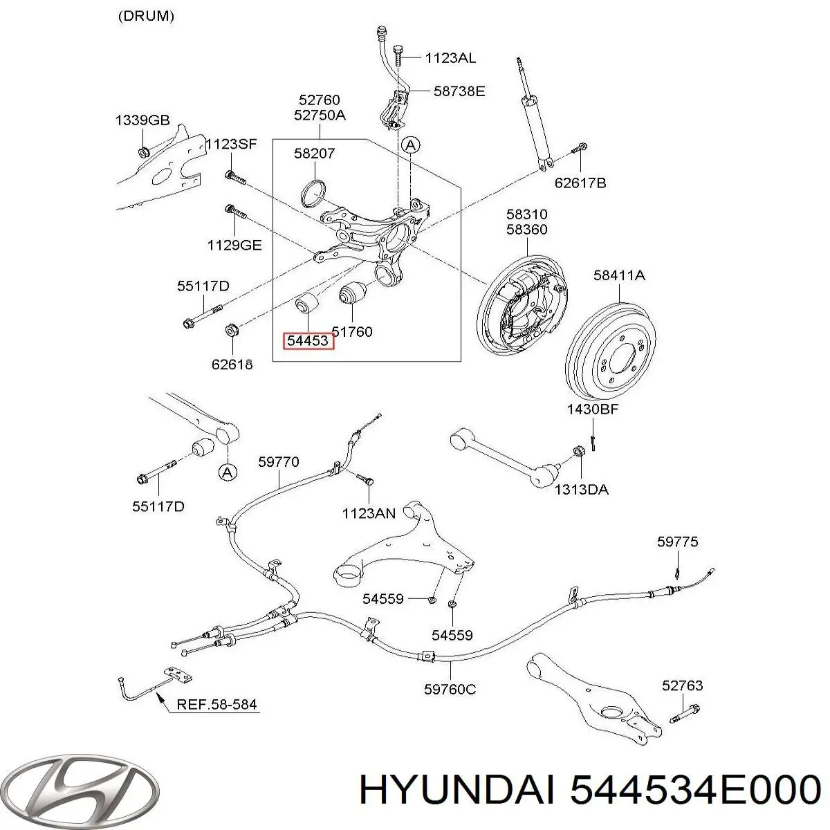 Сайлентблок переднього верхнього важеля 544534E000 Hyundai/Kia