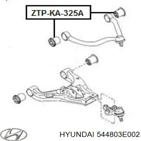 544803E002 Hyundai/Kia сайлентблок переднього верхнього важеля