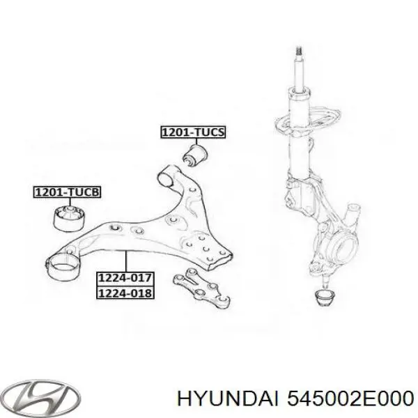 Купити 545002E000 Hyundai/Kia Лівий важіль передній нижній підвіски