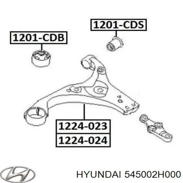 Важіль передньої підвіски нижній, лівий 545002H000 Hyundai/Kia