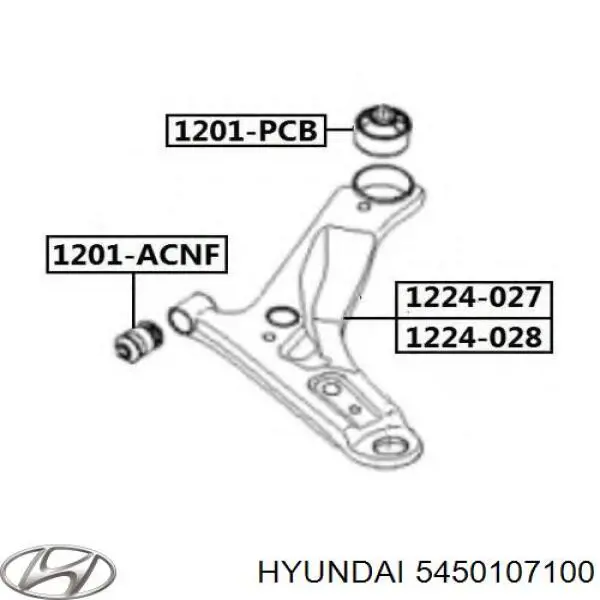 Купити 5450107100 Hyundai/Kia Важіль передньої підвіски нижній, правий