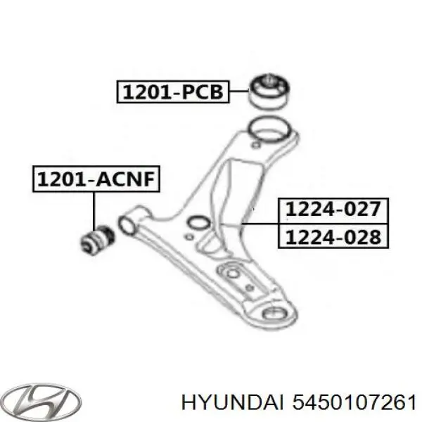 Купити 5450107261 Hyundai/Kia Важіль передньої підвіски нижній, правий