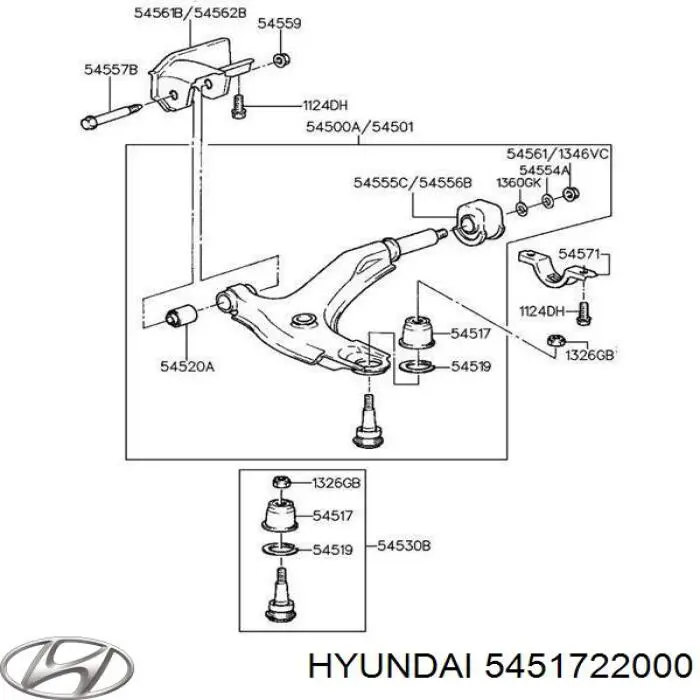 Купити 5451722000 Hyundai/Kia Пильник опори кульової нижній
