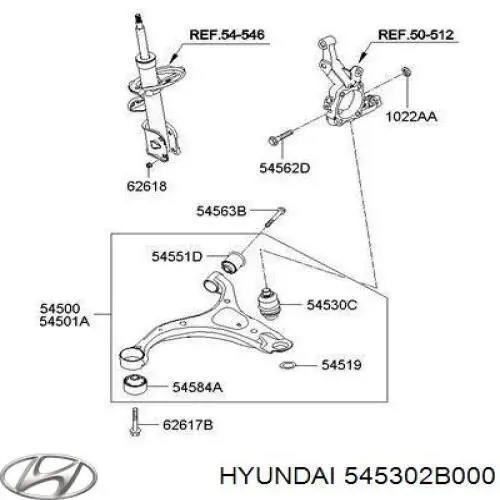 Кульова опора, нижня 545302B000 Hyundai/Kia
