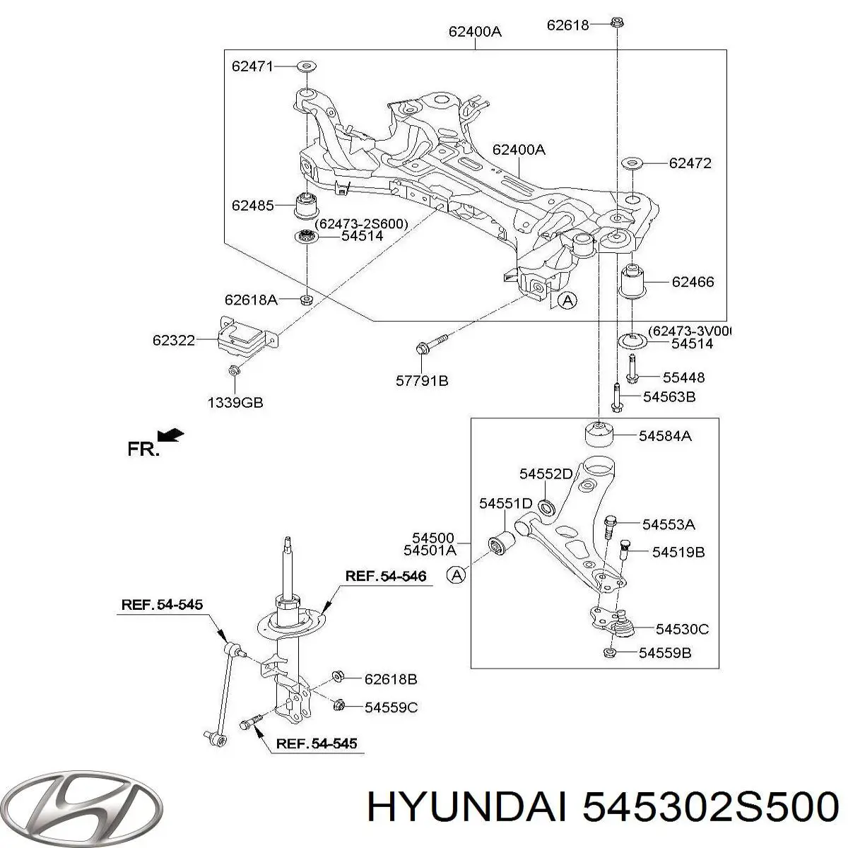 Кульова опора, нижня Hyundai/Kia 545302S500