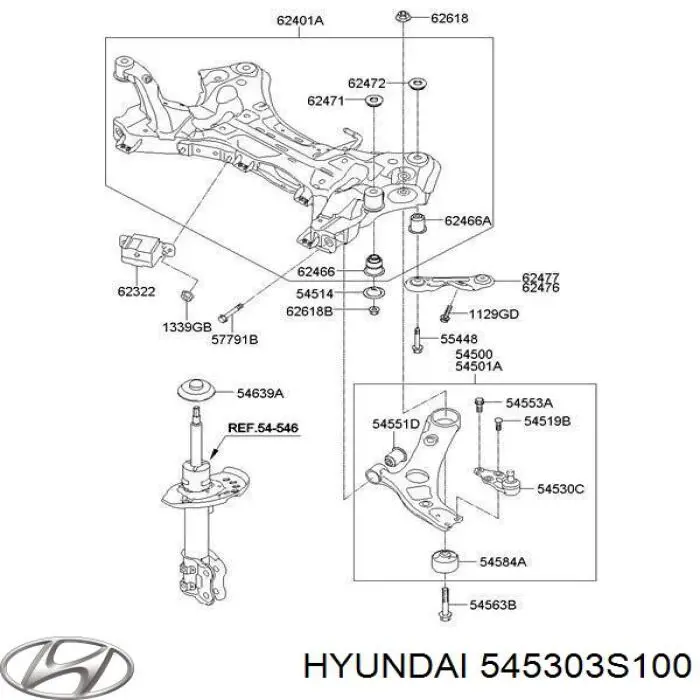Кульова опора, нижня 545303S100 Hyundai/Kia