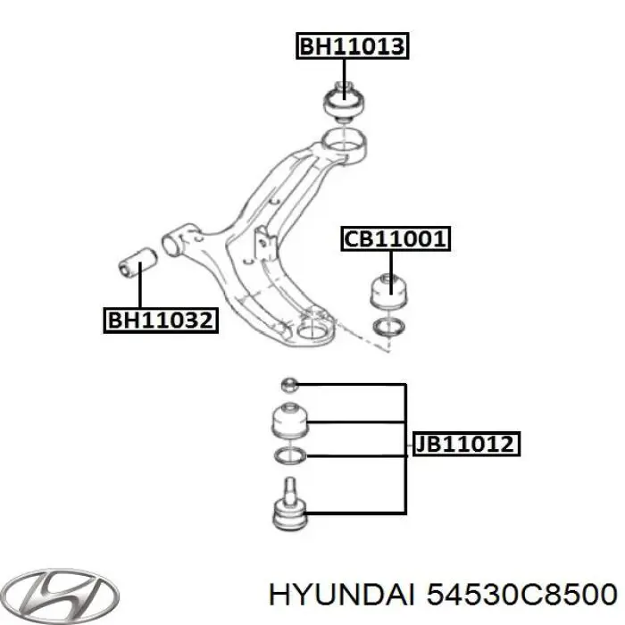 Кульова опора, нижня Hyundai/Kia 54530C8500 ціна, від 8.82 USD