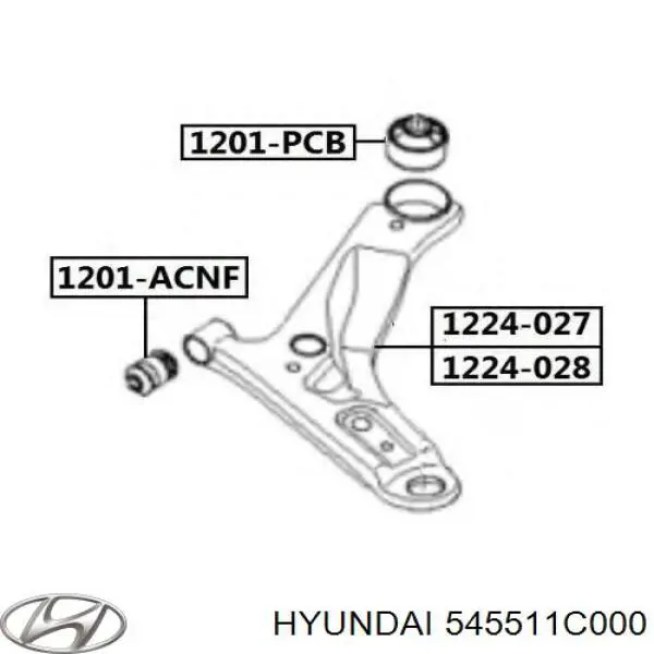 545511C000 Hyundai/Kia сайлентблок переднього нижнього важеля