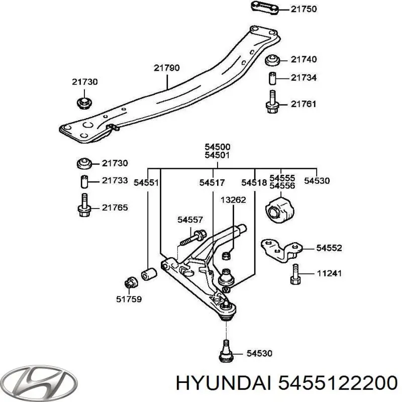 С/блок нижнього важеля Hyundai/Kia 5455122200