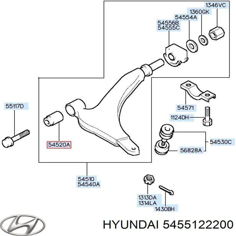 Купити 5455122200 Hyundai/Kia Сайлентблок передньої підвіски