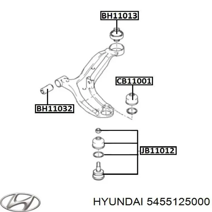 Купити 5455125000 Hyundai/Kia Сайлентблок передньої підвіски