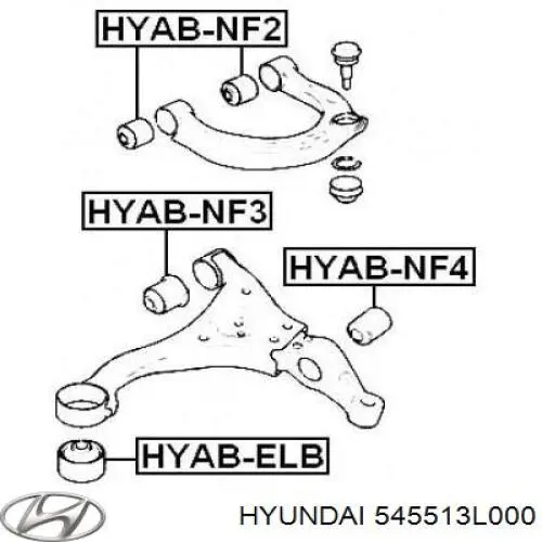 545513L000 Hyundai/Kia сайлентблок переднього нижнього важеля