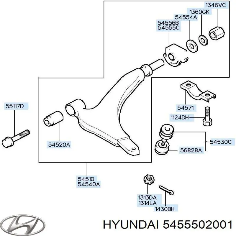 Сайлентблок переднього нижнього важеля 5455502001 Hyundai/Kia