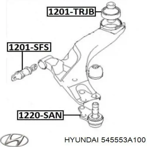 Купити 545553A100 Hyundai/Kia Сайлентблок передньої підвіски