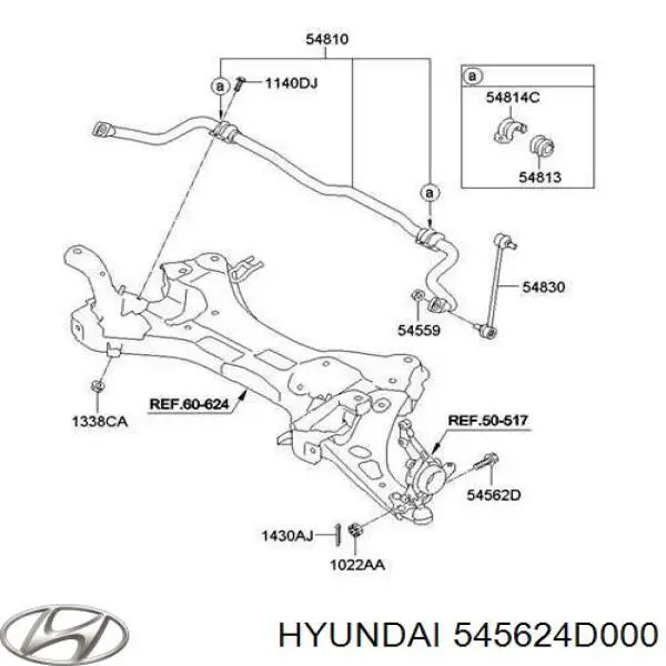 Купити 545624D000 Hyundai/Kia Болт кріплення передньої кульової опори до цапфи