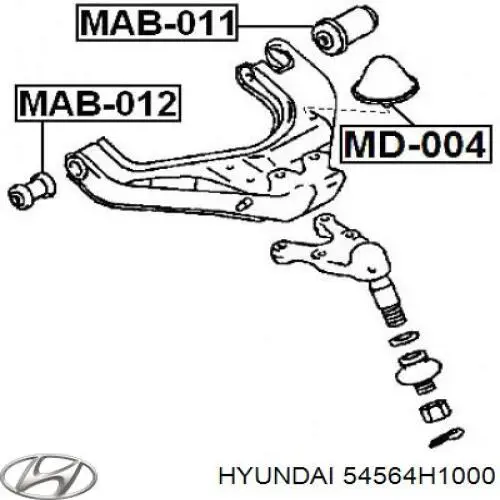 Купити 54564H1000 Hyundai/Kia Сайлентблок передньої підвіски