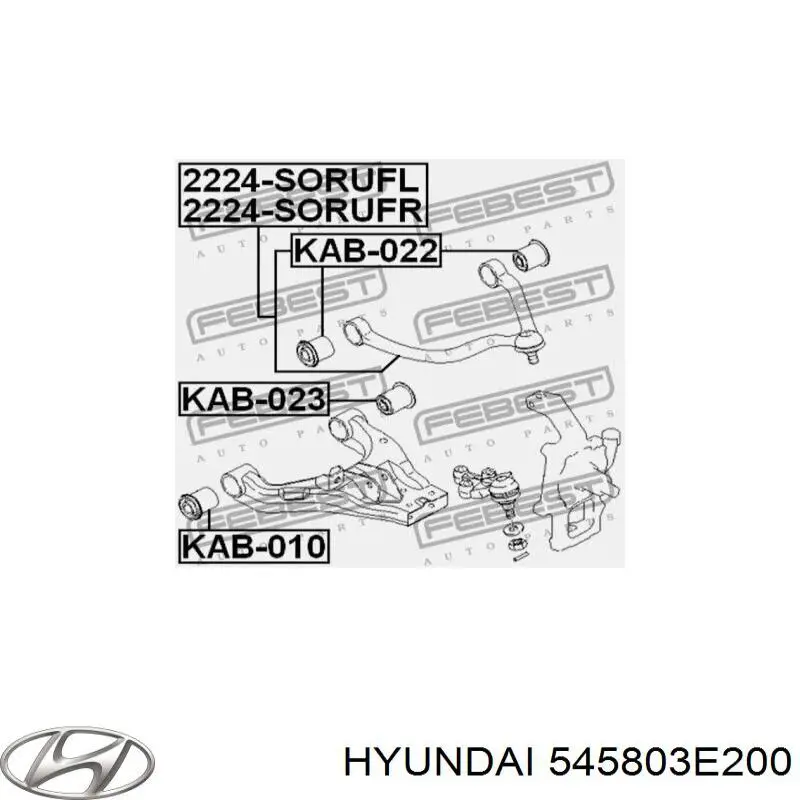 Сайлентблок нижнього важеля передньої підвіски Hyundai/Kia 545803E200 ціна, від 9.34 USD