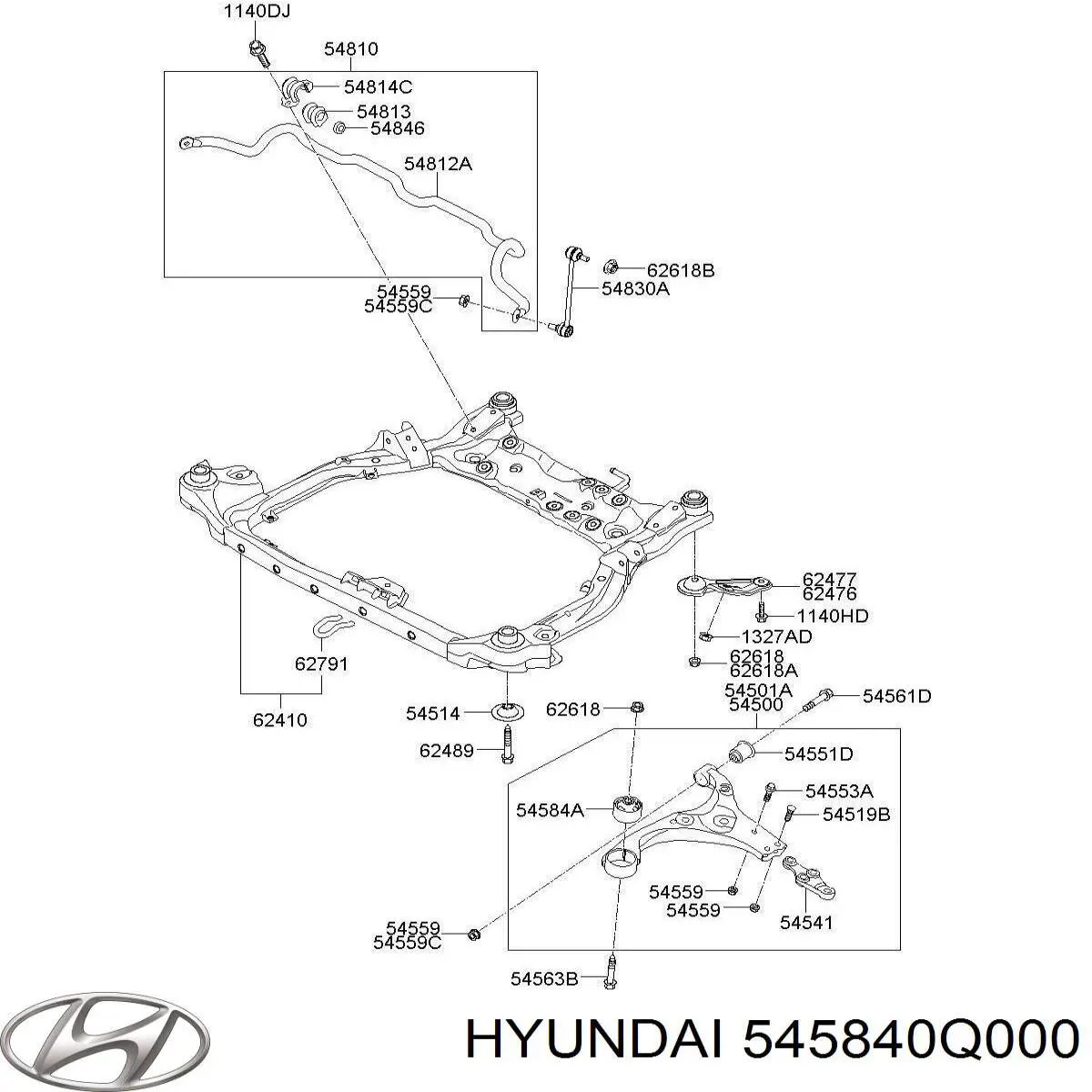 545840Q000 Hyundai/Kia сайлентблок переднього нижнього важеля