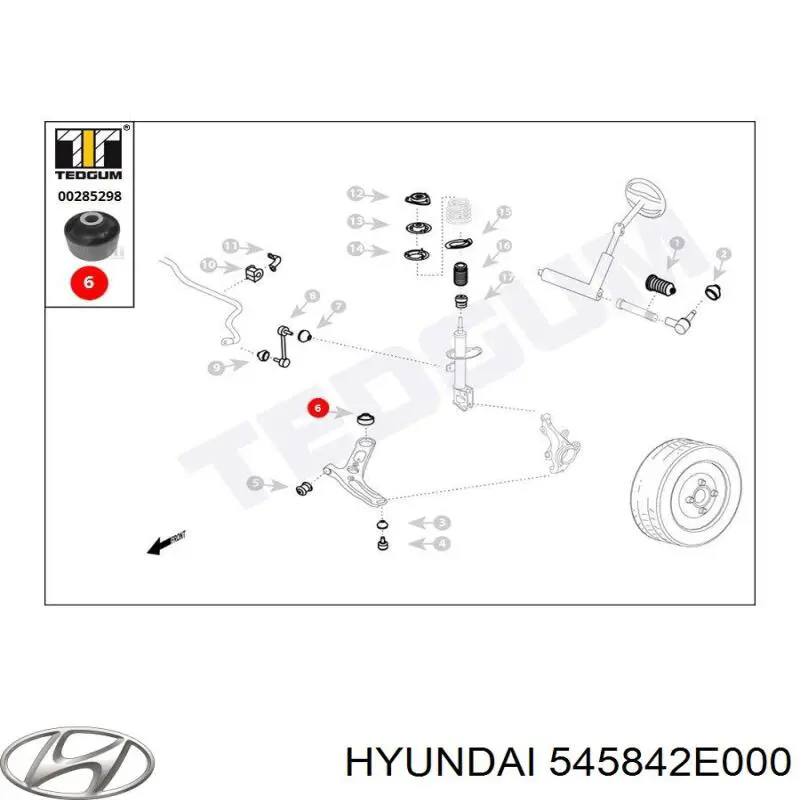 Сайлентблок переднього важеля 545842E000 Hyundai/Kia
