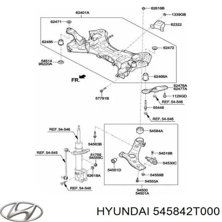 Купити 545842T000 Hyundai/Kia Сайлентблок передньої підвіски