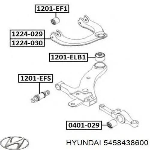 Сайлентблок переднього нижнього важеля 5458438600 Hyundai/Kia