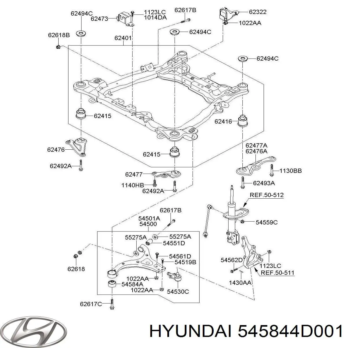 Купити 545844D001 Hyundai/Kia Сайлентблок передньої підвіски
