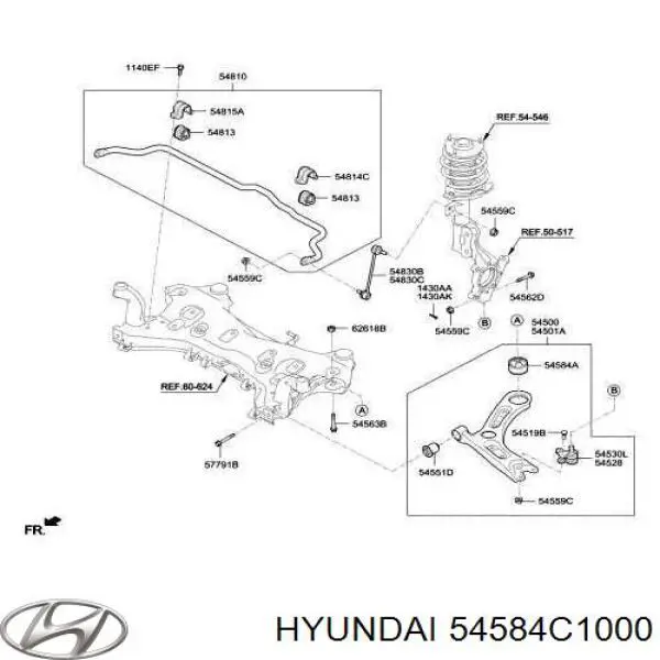 Купити 54584C1000 Hyundai/Kia Сайлентблок передньої підвіски