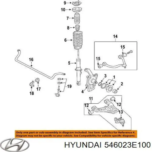 Купити 546023E100 Hyundai/Kia Буфер-відбійник амортизатора переднього