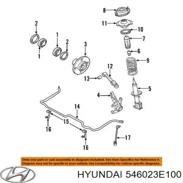 Буфер-відбійник амортизатора переднього 546023E100 Hyundai/Kia
