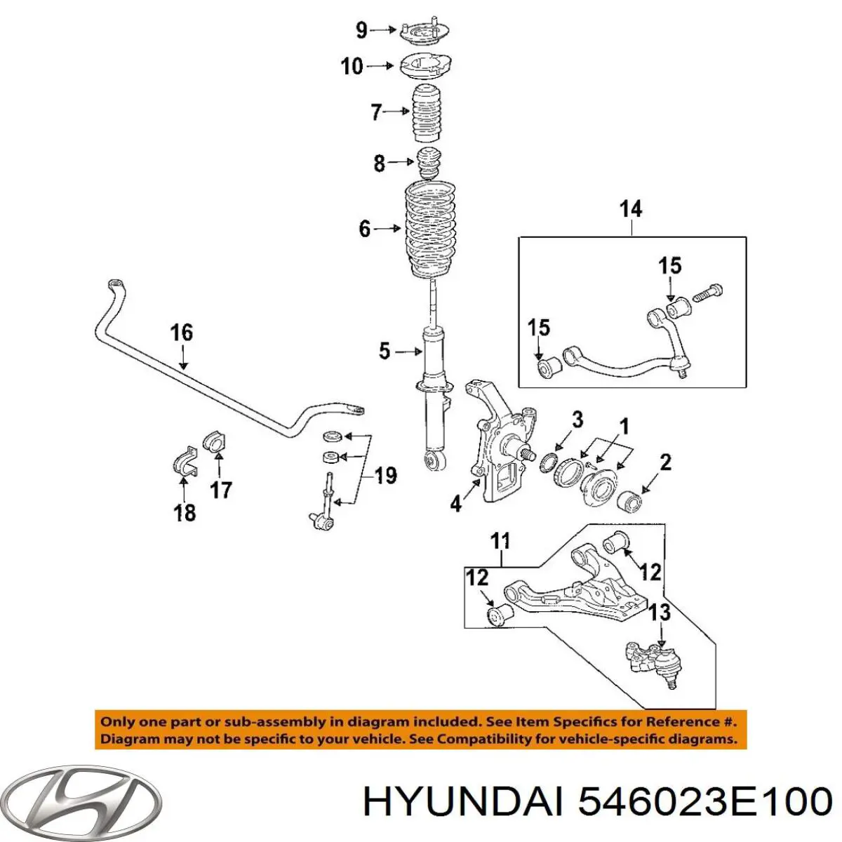 Буфер-відбійник амортизатора переднього Hyundai/Kia 546023E100 ціна, від 10.67 USD