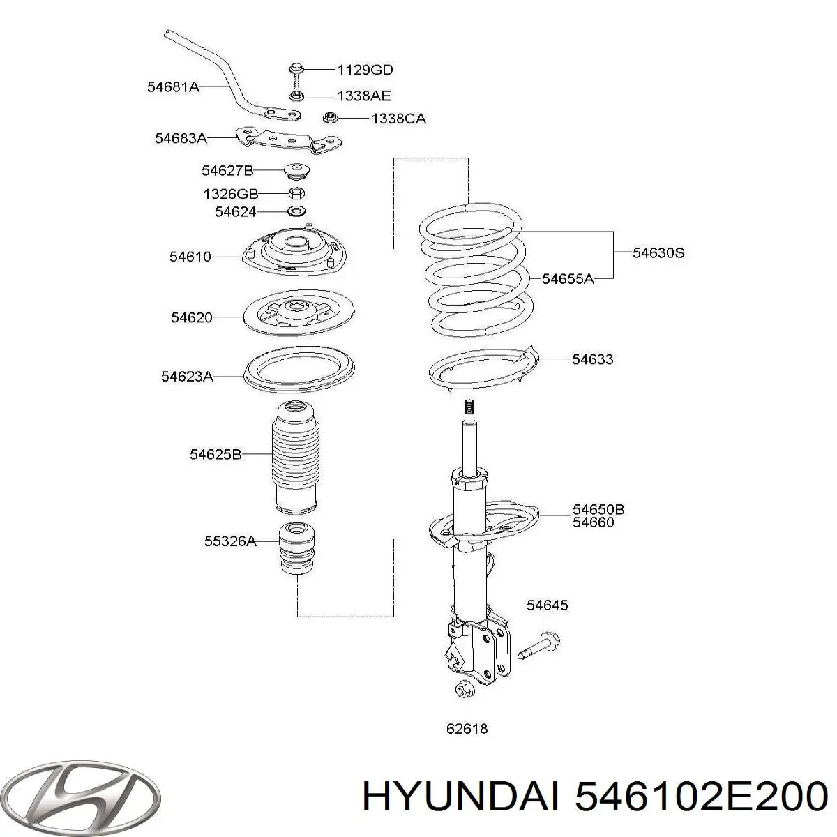 Купити 546102E200 Hyundai/Kia Опора амортизатора переднього