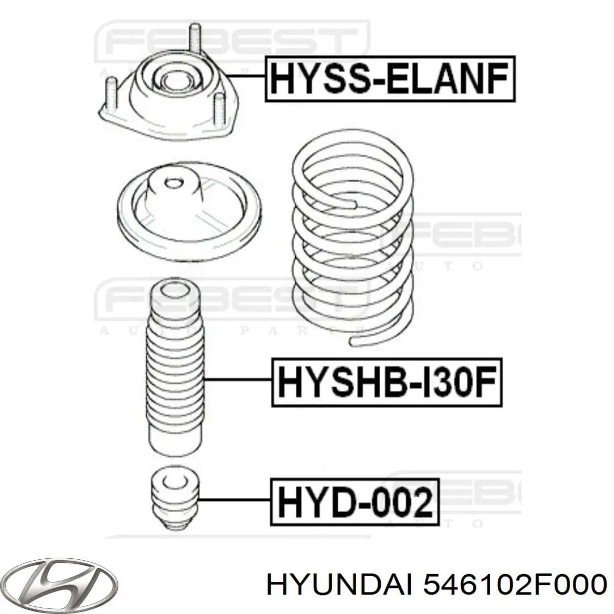 Опора стійки амортизатора переднього Hyundai/Kia 546102F000 ціна, від 14.23 USD