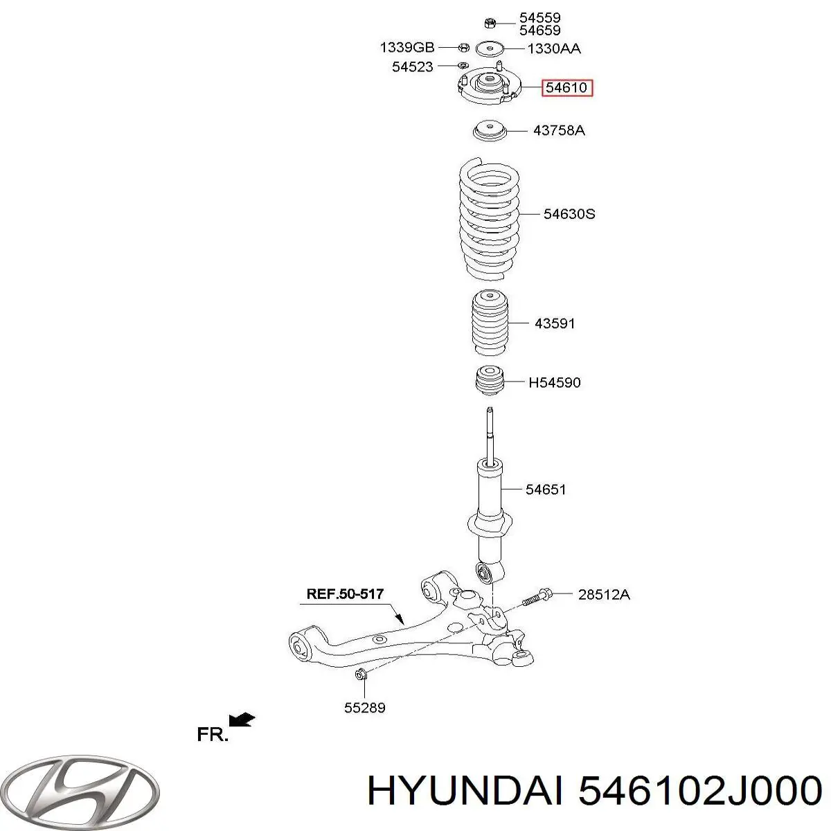 546102J000 Hyundai/Kia опора амортизатора переднього