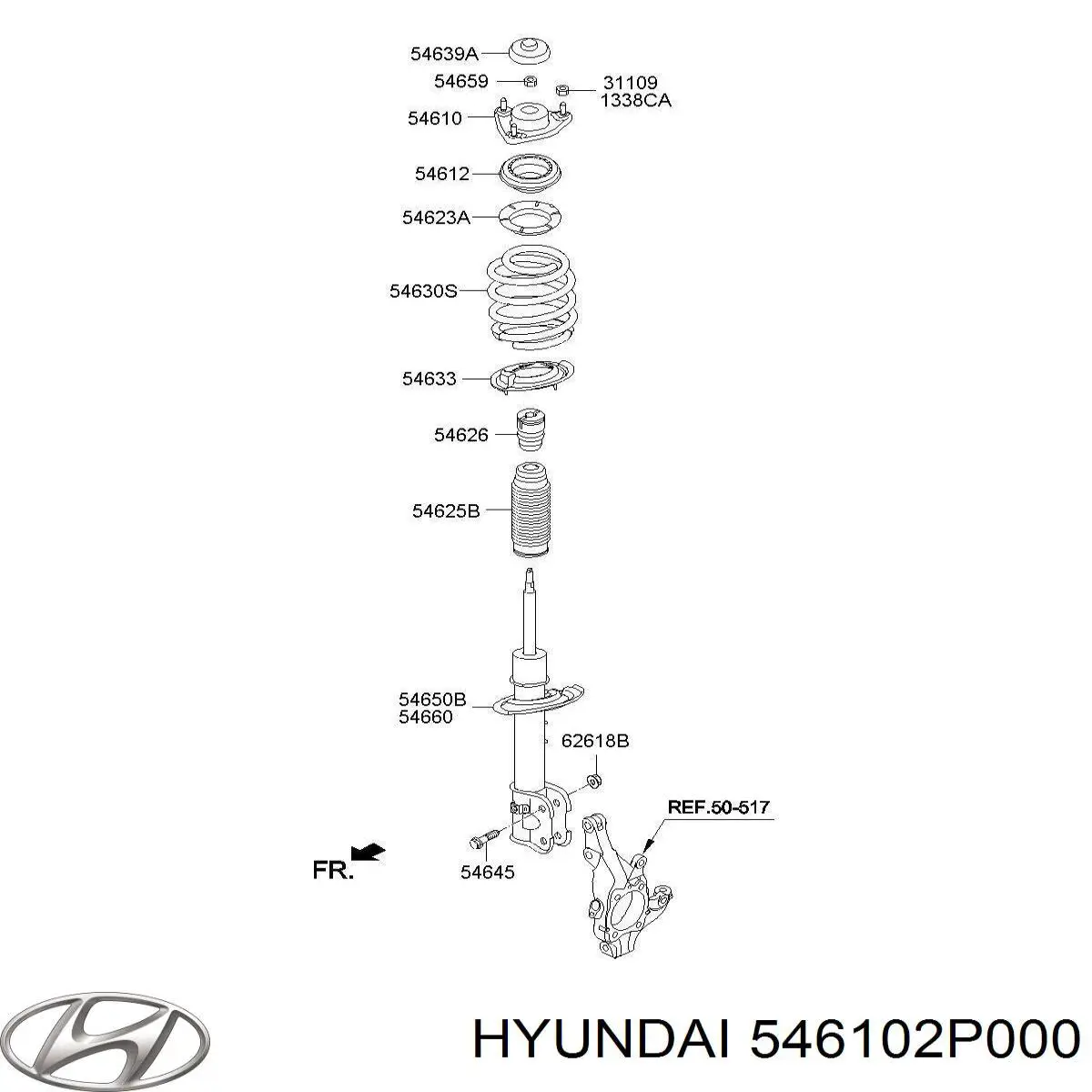 Купити 546102P000 Hyundai/Kia Опора амортизатора переднього