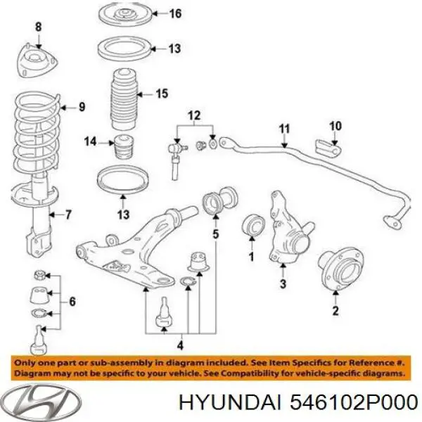 546102P000 Hyundai/Kia опора амортизатора переднього