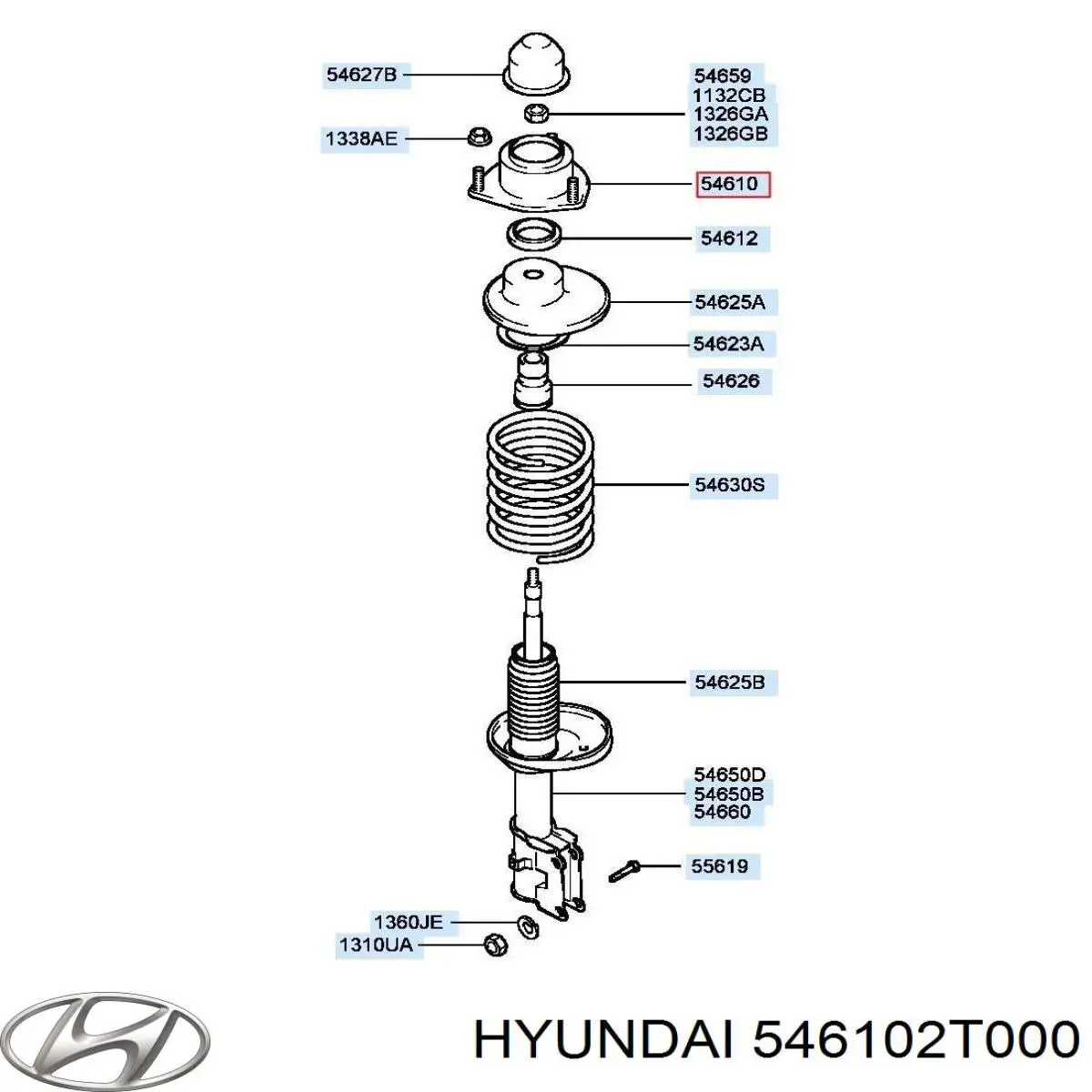 Опора амортизатора переднього 546102T000 Hyundai/Kia