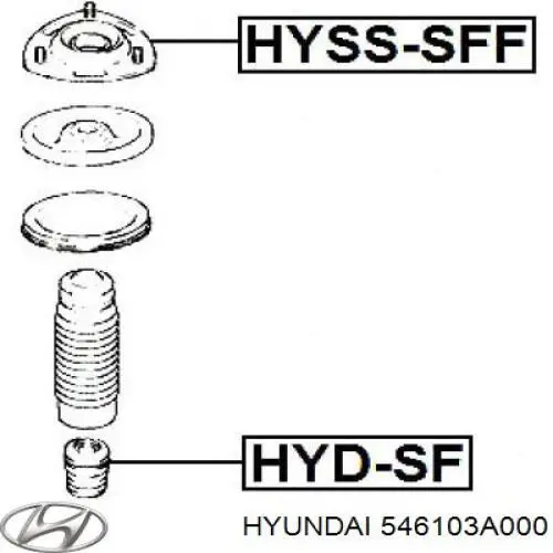 Опора стійки амортизатора переднього Hyundai/Kia 546103A000 ціна, від 19.70 USD