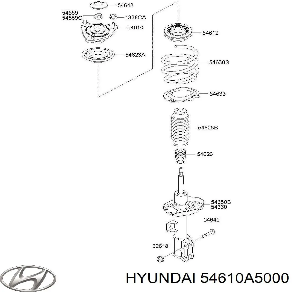 54610A5000 Hyundai/Kia опора амортизатора переднього