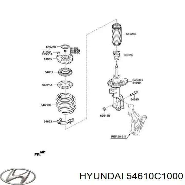 Опора амортизатора переднього 54610C1000 Hyundai/Kia