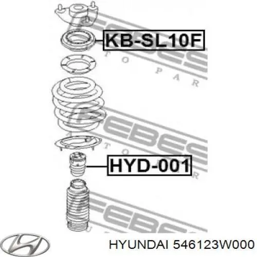 546123W000 Hyundai/Kia підшипник опорний амортизатора, переднього