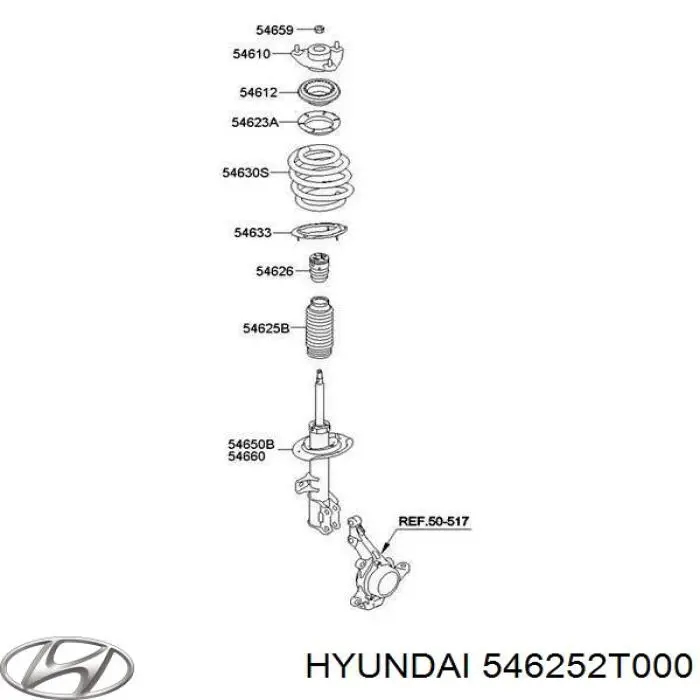 Купити 546252T000 Hyundai/Kia Пильник амортизатора переднього