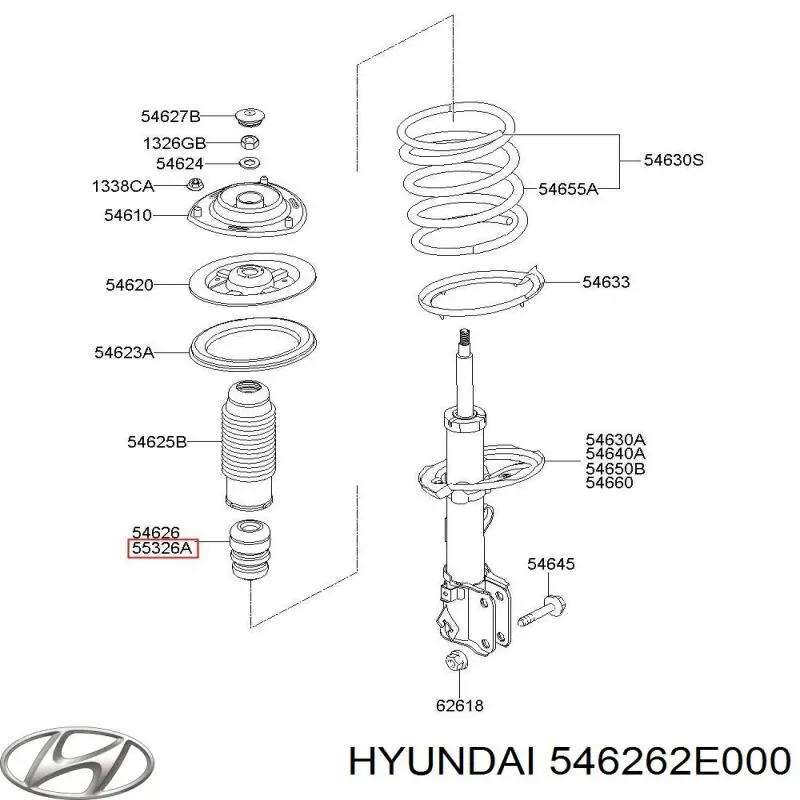 Купити 546262E000 Hyundai/Kia Буфер-відбійник амортизатора переднього