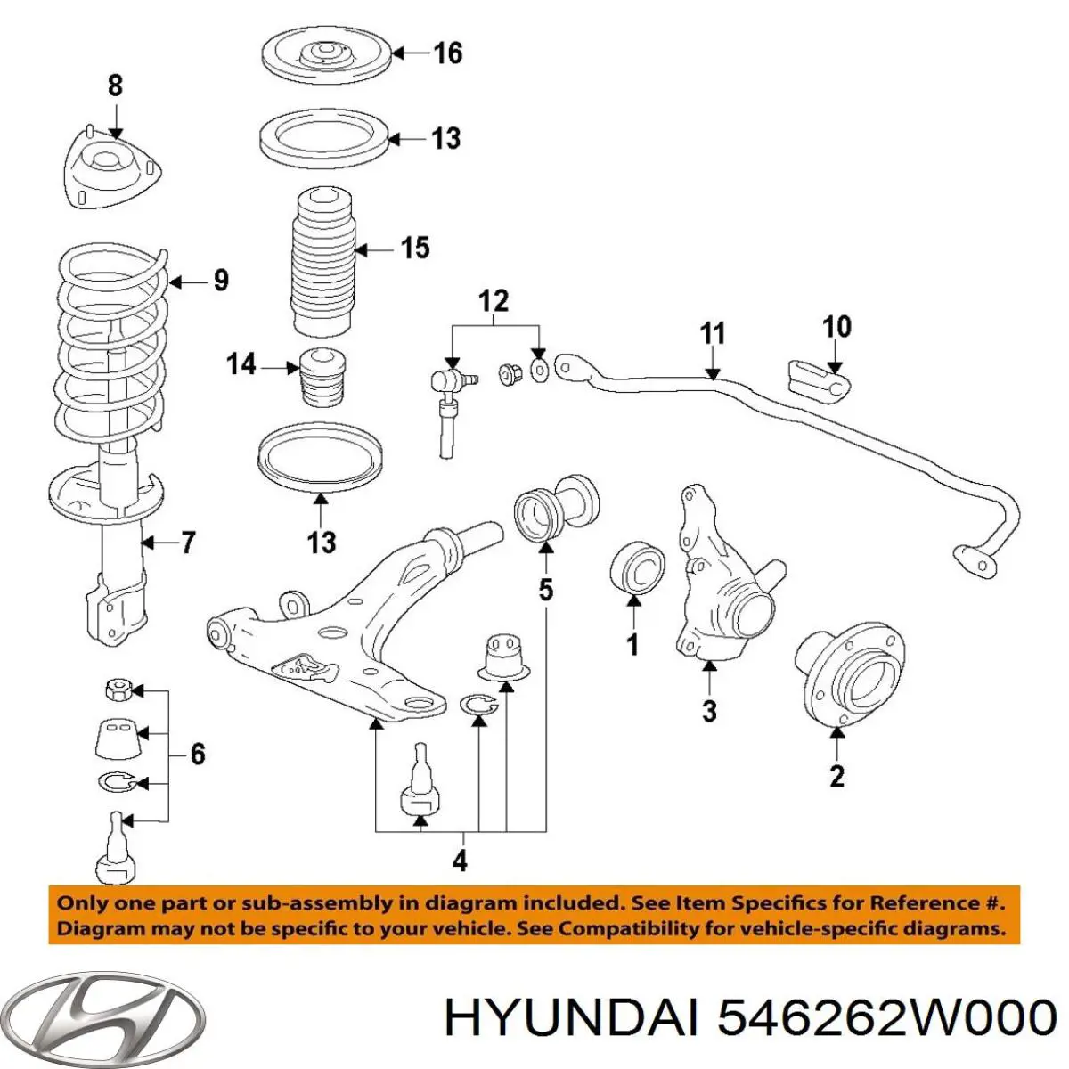 546262W000 Hyundai/Kia буфер-відбійник амортизатора переднього