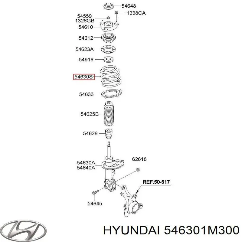 Пружина передня Hyundai/Kia 546301M300 ціна, від 41.44 USD