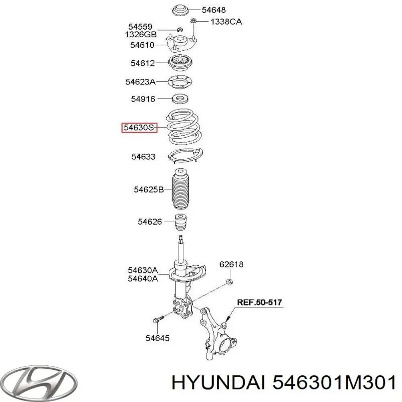 Пружина передня Hyundai/Kia 546301M311DS ціна, від 44.94 USD
