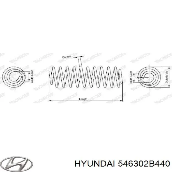 546302B440 Hyundai/Kia Пружина амортизатора передняя